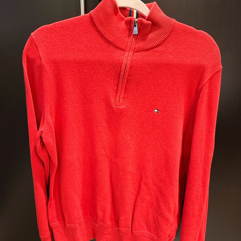 Tommy Hilfiger Men's Zip-Up Red Sweater